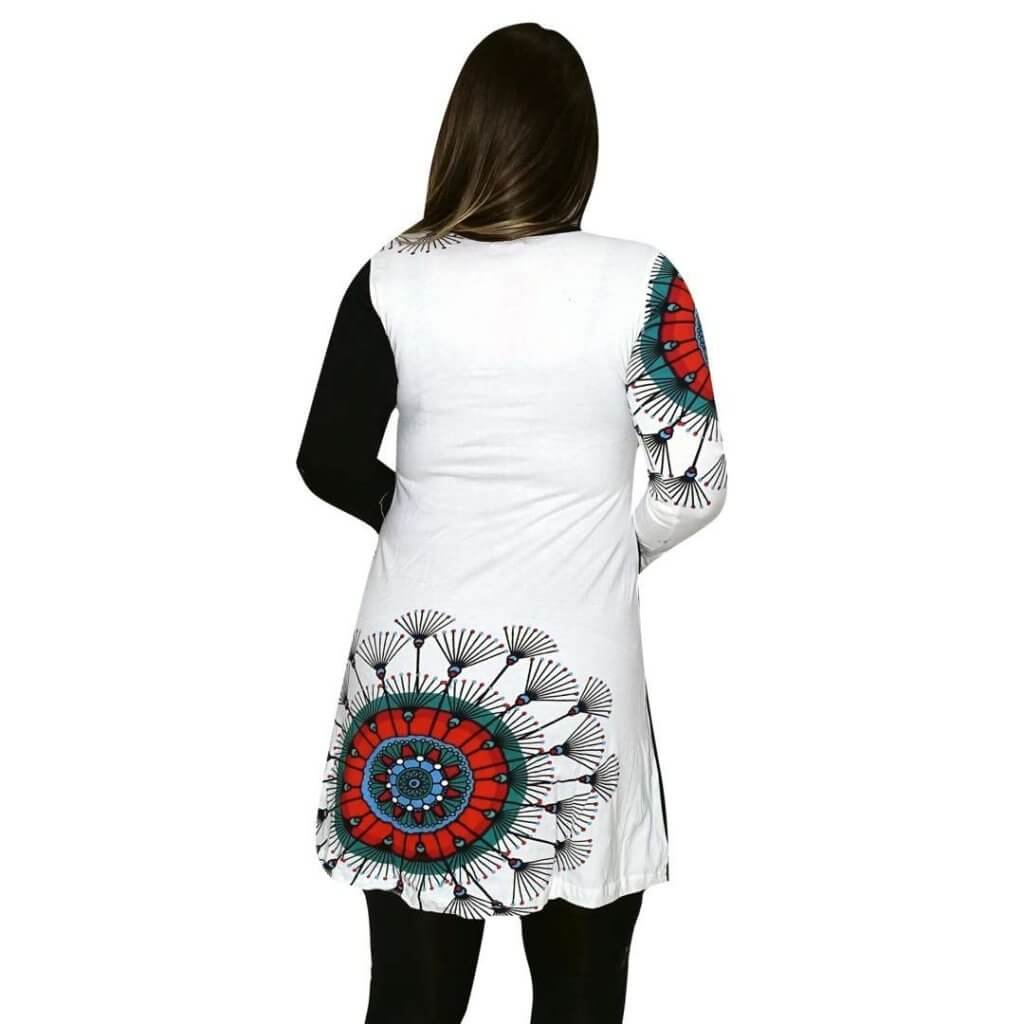 Tunika Fehér Fekete Mandala