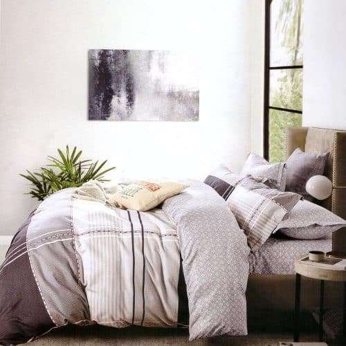 Ágynemű Fekete Szürke Csíkokkal