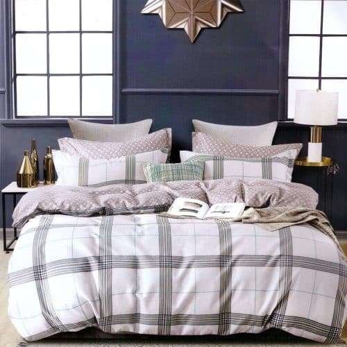 Ágynemű Halvány Szürke Négyzetes