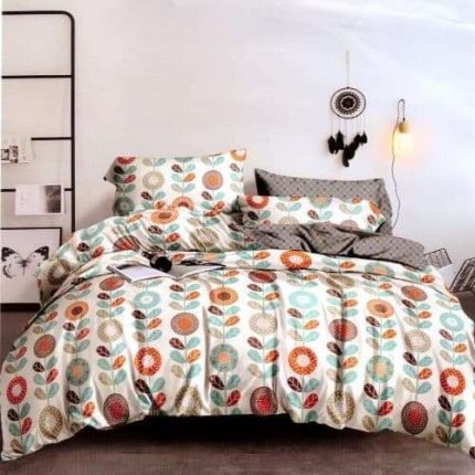 Ágyneműhuzat Fehér Színes Virágos