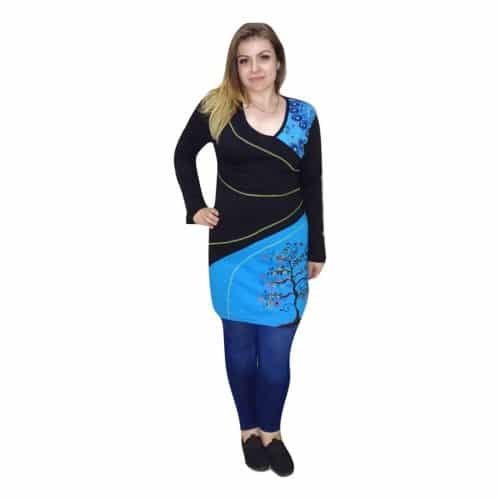 Tunika Pamut Fekete Kék