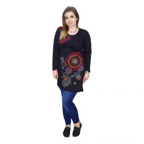 Tunika Fekete Piros Mandalás