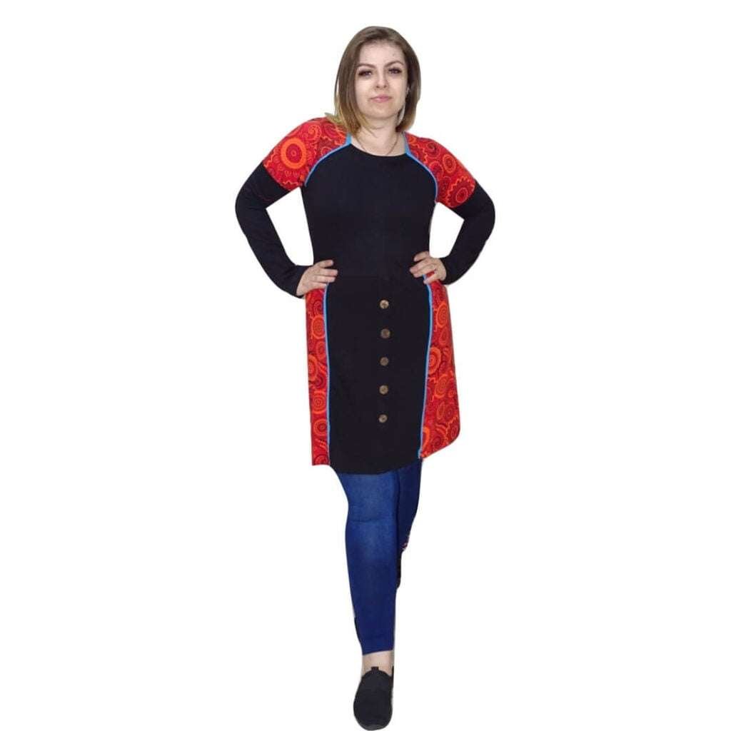 Tunika Piros Fekete Díszgombok