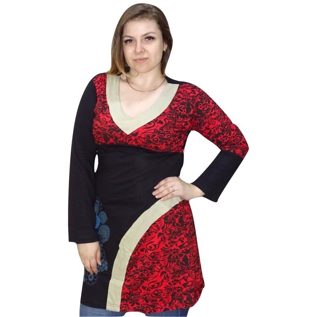 Tunika Piros Krém Mandala Tunika Piros Krém Mandala