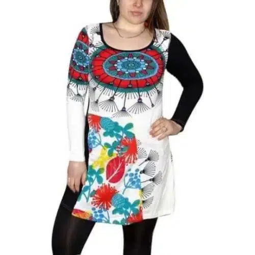 Tunika Fehér Fekete Mandala