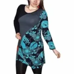 Tunika Szürke Kék Levelek