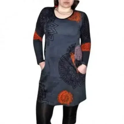 Tunika Szürke Narancs Mandala