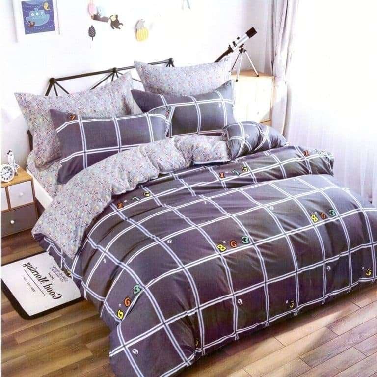 Ágynemű Szürke Kockás Minta