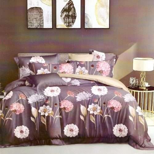 Ágynemű Szürke Színes Virágokkal