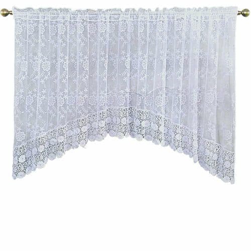 Nappali függöny fehér ívelt aljú