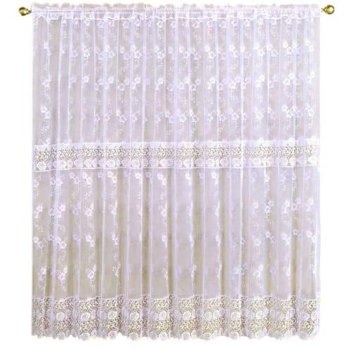 Nappali függöny krémszín csipkével