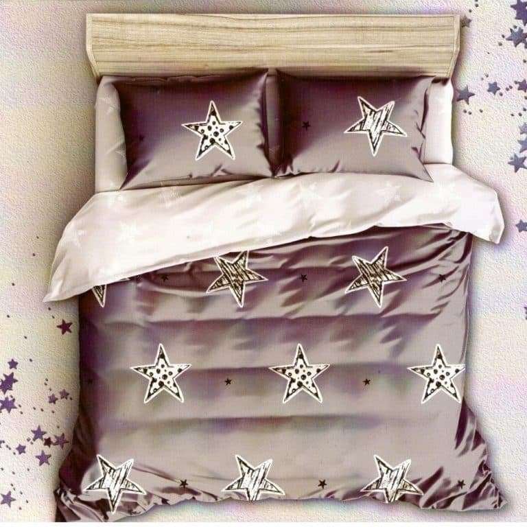 csillagos ágynemű szürke színben