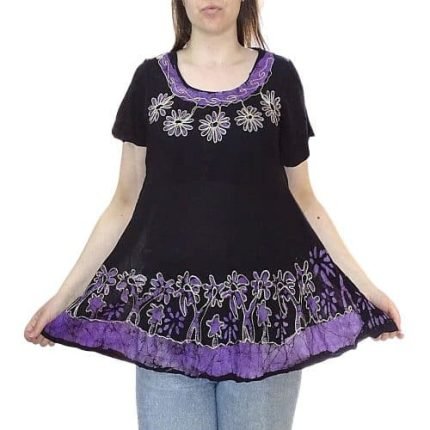 Nyári Tunika Lila Virágokkal