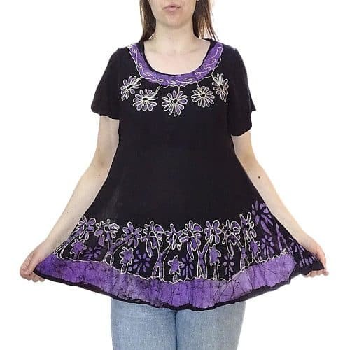 Nyári Tunika Lila Virágokkal