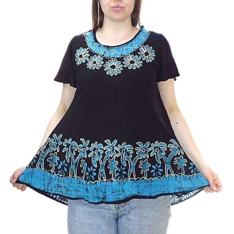 Nyári Tunika Kék Virágokkal