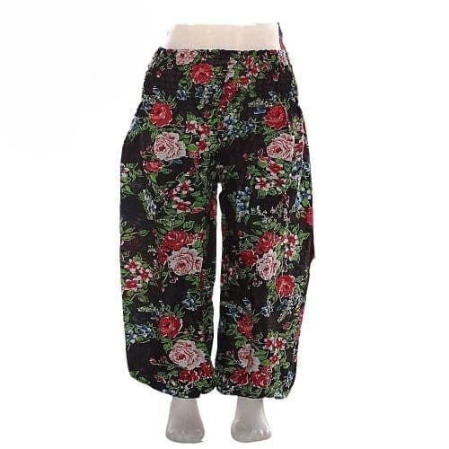 Nyári Nadrág Fekete Virágokkal