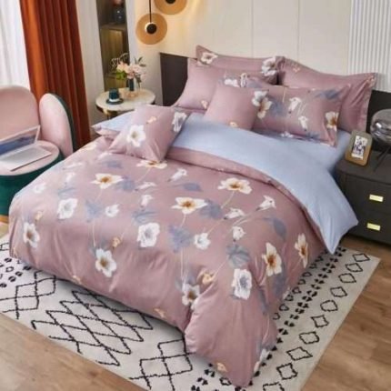 Mályva Színben Virágos Krepp Ágynemű