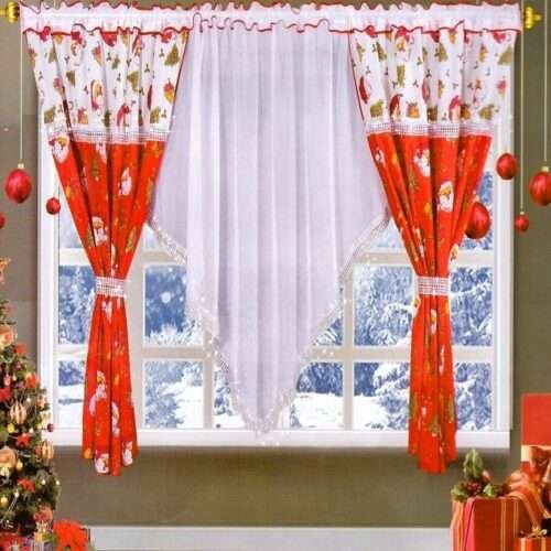 Panoráma Függöny Karácsonyi Ezüst Flitteres