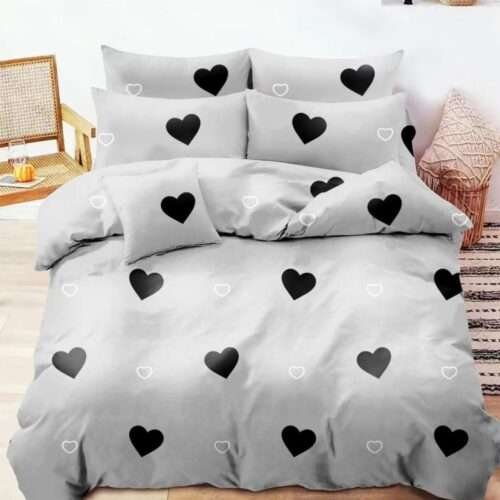 Szürke Ágyneműhuzat Szív Masnival