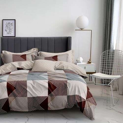 Bézs Bordó Mintával Ágynemű