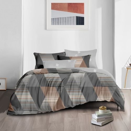 Szürke Csíkozott Pamut Ágynemű