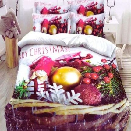 Karácsonyi Ágynemű Díszek Kosárban