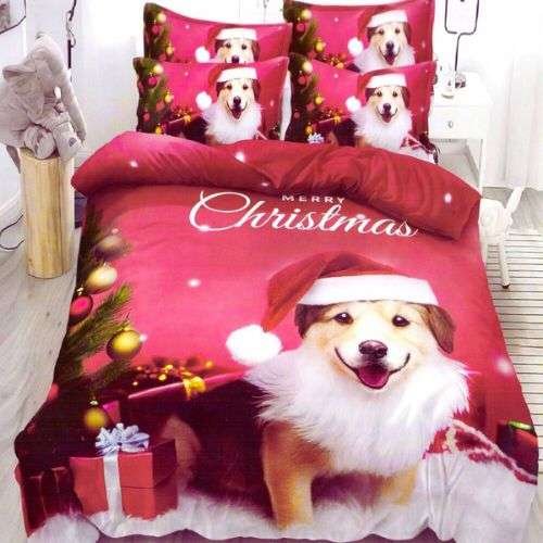 Karácsonyi Ágynemű Kutyus Mintával