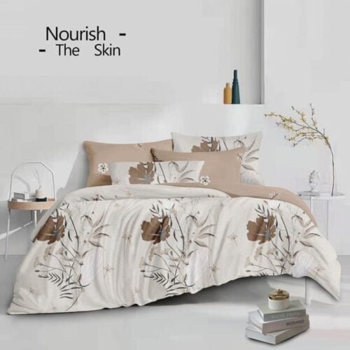 Drapp Bézs Virágos Ágyneműhuzat