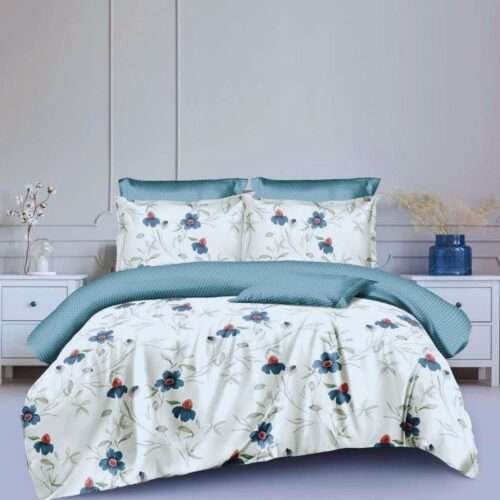 Apró Zöld Virágos pamut Ágynemű