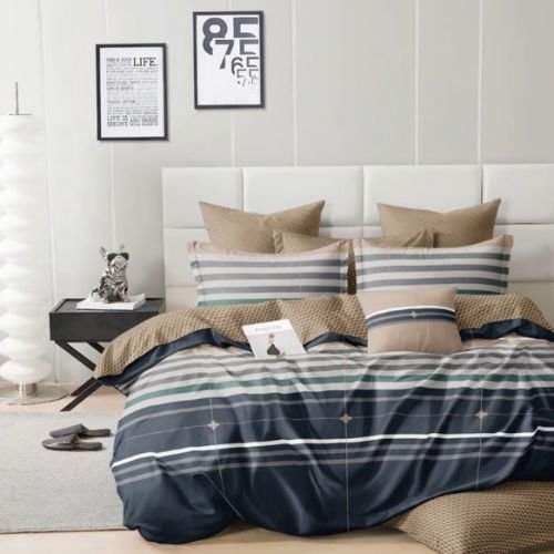 Barna Szürke Csíkos Ágynemű