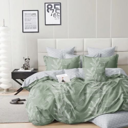 Zöld Szürke Virágos Ágynemű