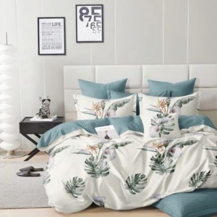 Krém Zöld Nagy Virágos Ágynemű