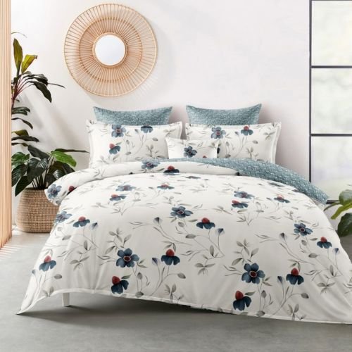 Kék Virágos Flanel Ágynemű