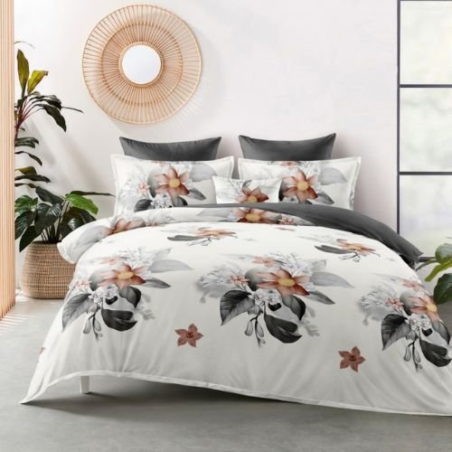 Szürke Leveles Flanel Ágynemű