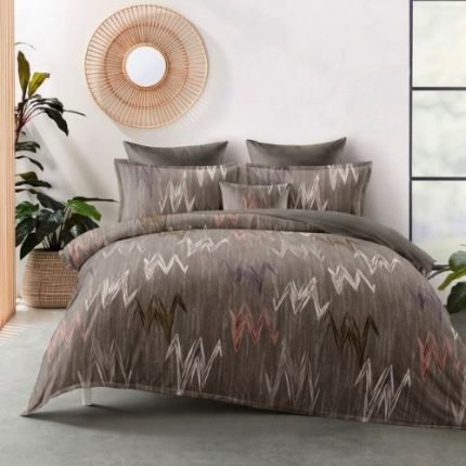 Barna Mintás Flanel Ágyneműhuzat