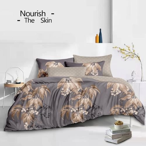 Szürke Barna Leveles Ágyneműhuzat