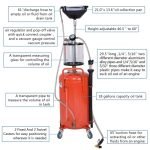 Pneumatikus Olajleeresztő és Olajszívó Narancssárga színű 80 literes Kerekes - Image 3