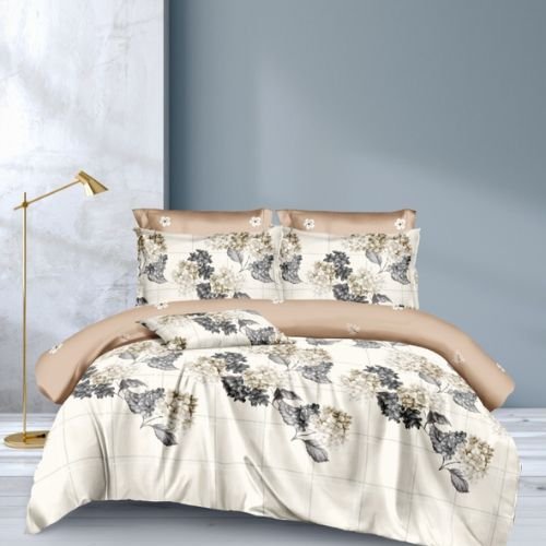 Bézs Krém Virágos Ágyneműhuzat