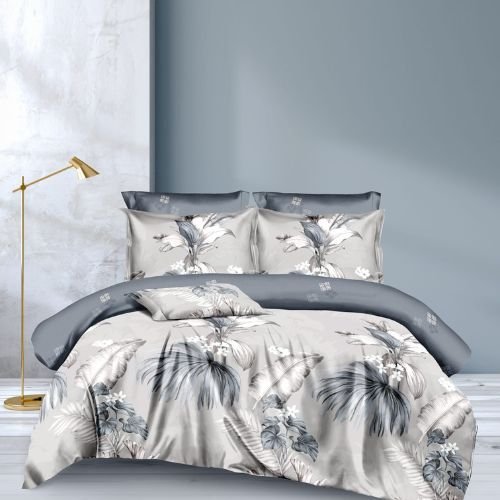 Szürke Ezüst Virágos Ágyneműhuzat