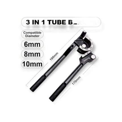 Kézi Csőhajlító 6mm 8mm 10mm 0-180° 3in1 Bender Black