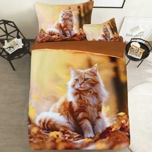 Barna cicás 3D ágyneműhuzat