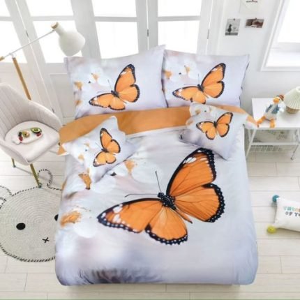 Sárga pillangós 3D ágyneműhuzat
