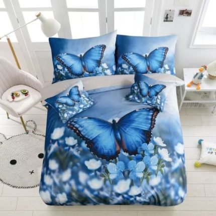 Sötétkék pillangós 3D ágyneműhuzat