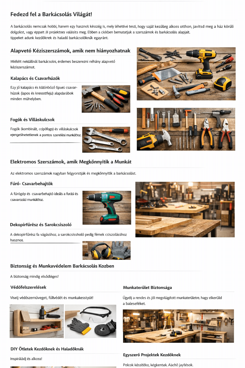 Szerszám és Barkács – Teljes Útmutató Kezdőknek és Haladóknak